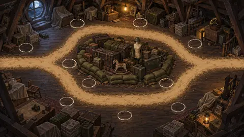 The Attic: the room's battlefield painting